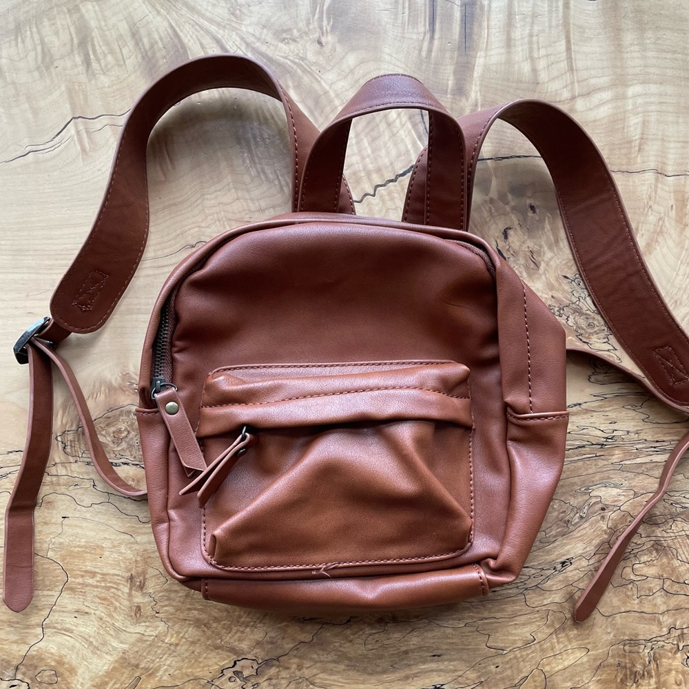 Universal Thread Faux Leather Zippered Mini Backpack